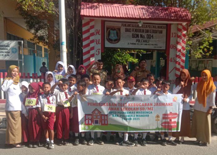 SD Negeri 004 Polewali Gelar Tes Kebugaran Bersama Puskesmas Massenga | Foto : A.Musyakkir